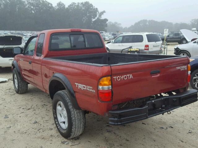 5TEWN72N91Z849865 - 2001 TOYOTA TACOMA XTR BURGUNDY photo 3