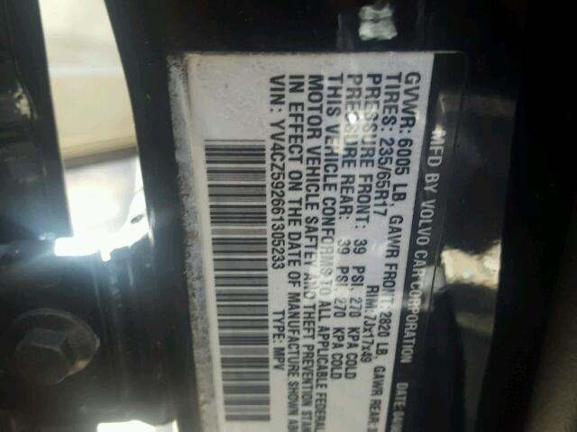 YV4CZ592661305233 - 2006 VOLVO XC90 BLACK photo 10