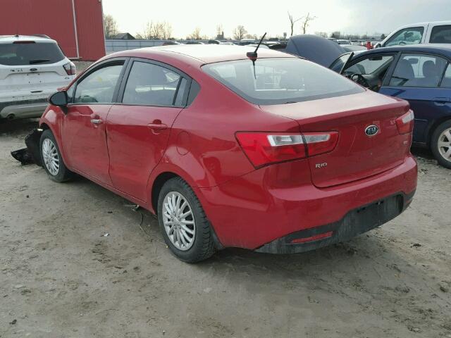 KNADM4A32C6068689 - 2012 KIA RIO LX RED photo 3