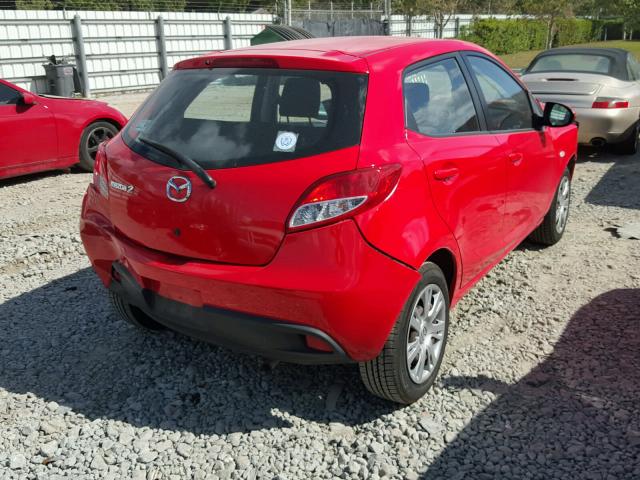 JM1DE1HZ2B0129694 - 2011 MAZDA MAZDA2 RED photo 4