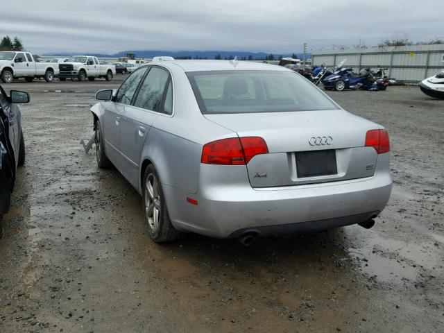 WAUDH78E97A122893 - 2007 AUDI A4 3.2 QUA SILVER photo 3