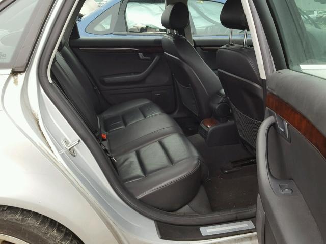 WAUDH78E97A122893 - 2007 AUDI A4 3.2 QUA SILVER photo 6