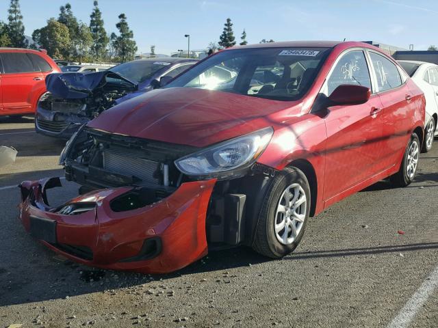 KMHCT4AEXEU714543 - 2014 HYUNDAI ACCENT GLS RED photo 2