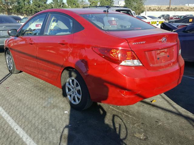 KMHCT4AEXEU714543 - 2014 HYUNDAI ACCENT GLS RED photo 3