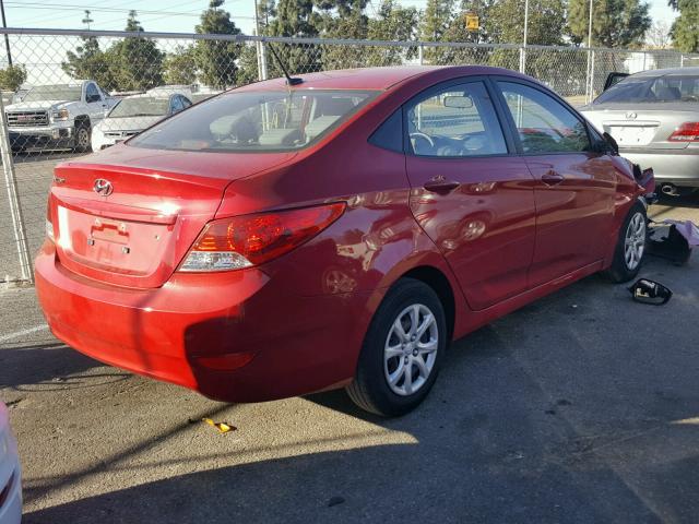 KMHCT4AEXEU714543 - 2014 HYUNDAI ACCENT GLS RED photo 4