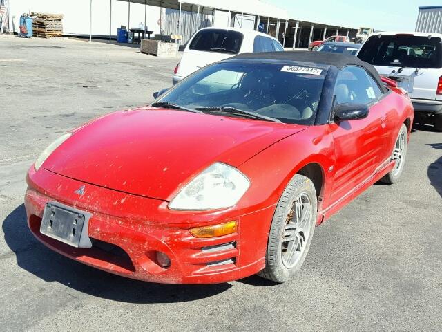 4A3AE75H23E008702 - 2003 MITSUBISHI ECLIPSE SP RED photo 2