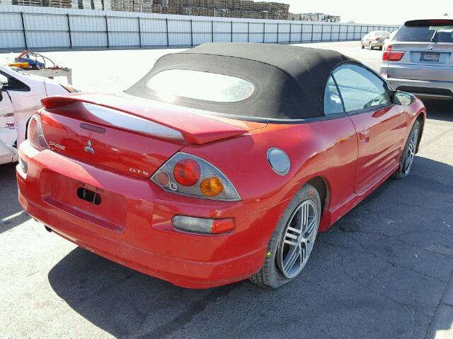 4A3AE75H23E008702 - 2003 MITSUBISHI ECLIPSE SP RED photo 4