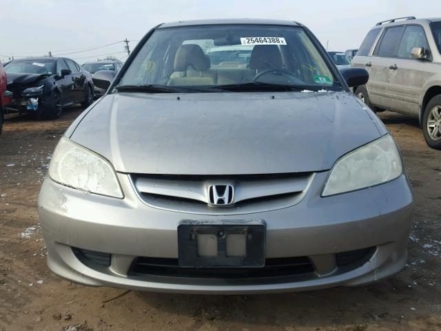 2HGES16535H579398 - 2005 HONDA CIVIC LX GOLD photo 9