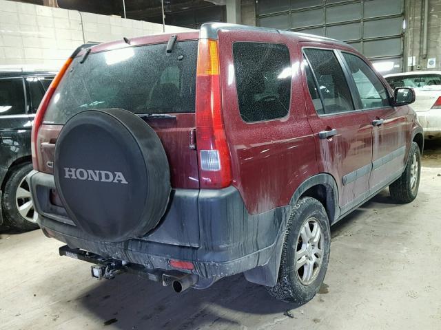 JHLRD788X3C039733 - 2003 HONDA CR-V EX MAROON photo 4