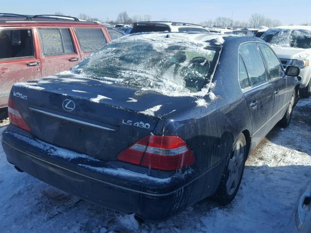 JTHBN36F055009149 - 2005 LEXUS LS 430 BLUE photo 4