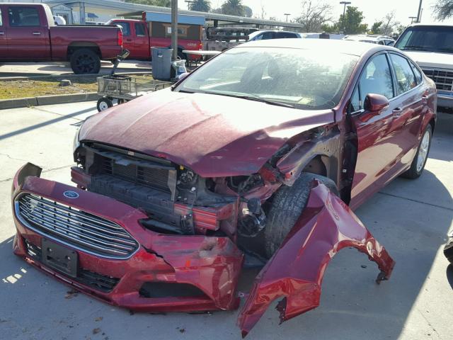 3FA6P0H78ER203979 - 2014 FORD FUSION SE RED photo 2