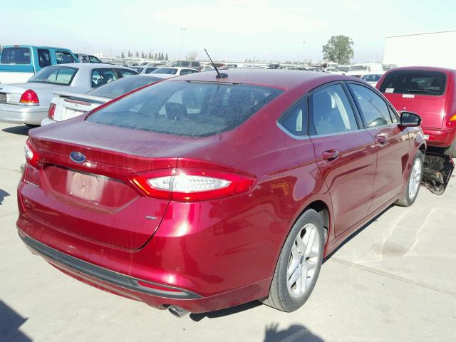 3FA6P0H78ER203979 - 2014 FORD FUSION SE RED photo 4