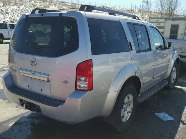 5N1AR18W46C655323 - 2006 NISSAN PATHFINDER SILVER photo 4