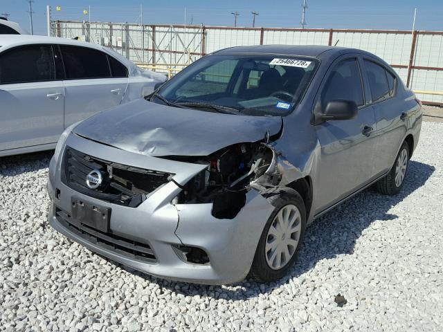 3N1CN7AP9EL803258 - 2014 NISSAN VERSA S GRAY photo 2