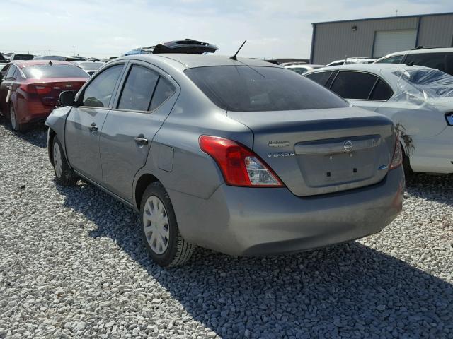 3N1CN7AP9EL803258 - 2014 NISSAN VERSA S GRAY photo 3