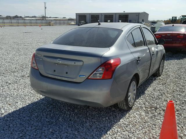 3N1CN7AP9EL803258 - 2014 NISSAN VERSA S GRAY photo 4