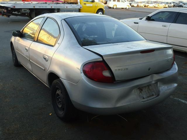 1B3ES46C31D171345 - 2001 DODGE NEON SE SILVER photo 3