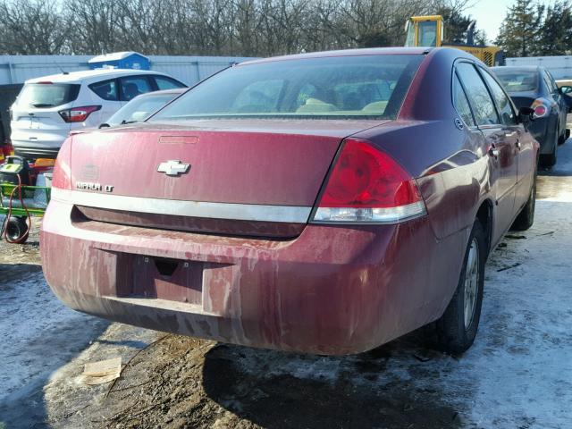 2G1WT58K969136381 - 2006 CHEVROLET IMPALA LT RED photo 4