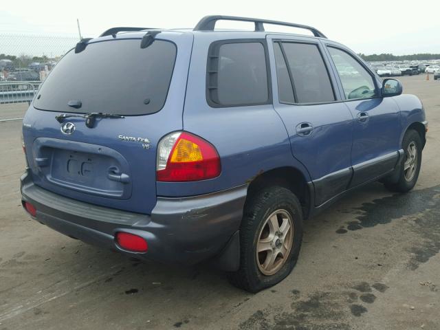 KM8SC13D03U366764 - 2003 HYUNDAI SANTA FE G BLUE photo 4