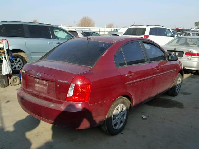 KMHCN46C79U365722 - 2009 HYUNDAI ACCENT GLS MAROON photo 4