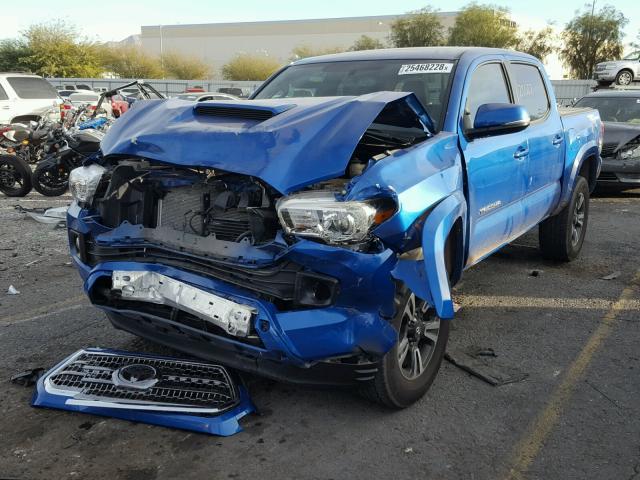 3TMAZ5CNXGM016244 - 2016 TOYOTA TACOMA DOU BLUE photo 2