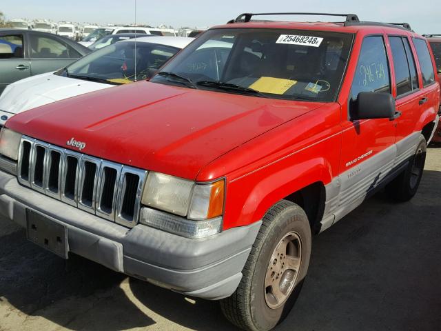 1J4GZ58S6VC559852 - 1997 JEEP GRAND CHER RED photo 2