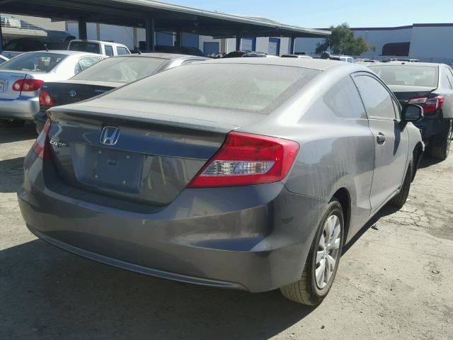 2HGFG3B57CH501906 - 2012 HONDA CIVIC LX GRAY photo 4