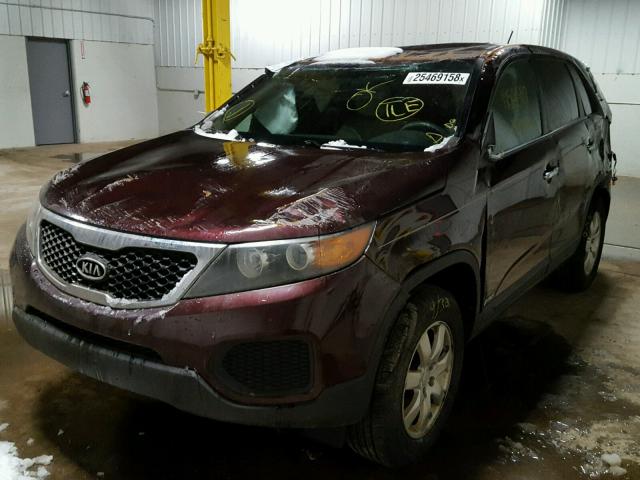 5XYKTCA18BG183248 - 2011 KIA SORENTO BA BURGUNDY photo 2