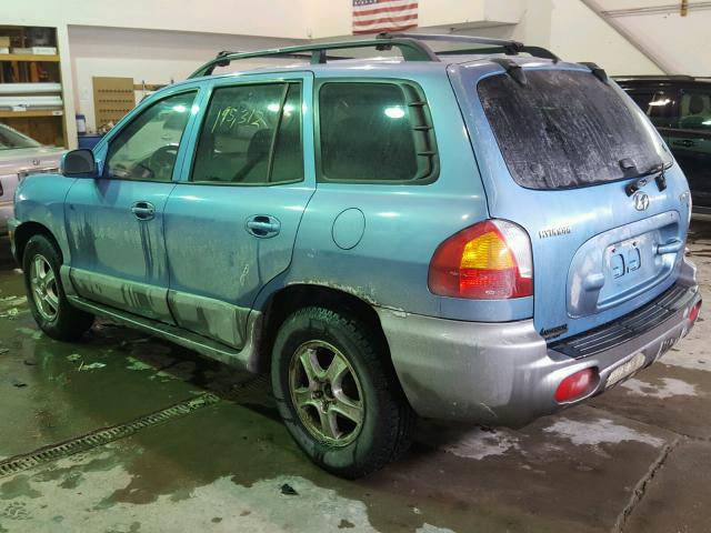 KM8SC73D04U694853 - 2004 HYUNDAI SANTA FE G BLUE photo 3