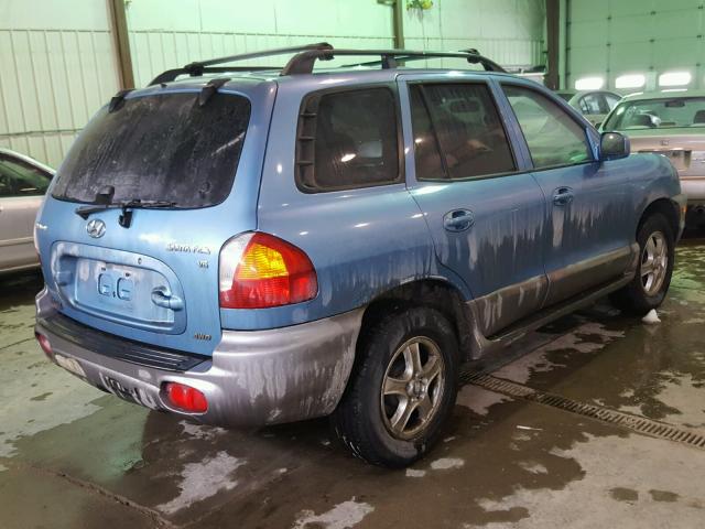 KM8SC73D04U694853 - 2004 HYUNDAI SANTA FE G BLUE photo 4