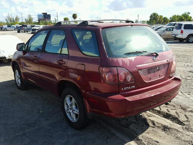 JT6GF10U1Y0077419 - 2000 LEXUS RX 300 RED photo 3