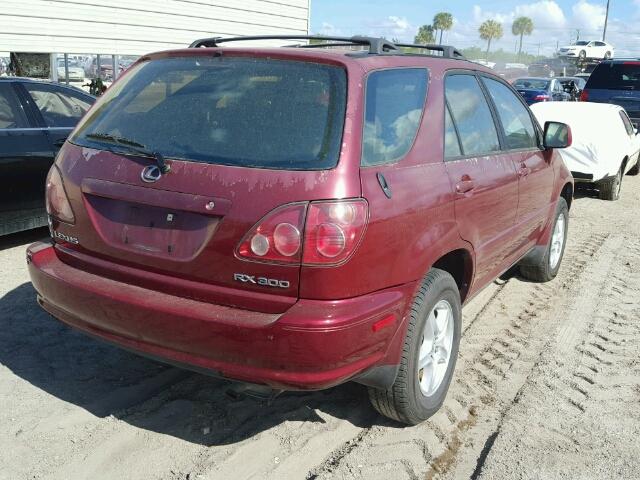 JT6GF10U1Y0077419 - 2000 LEXUS RX 300 RED photo 4