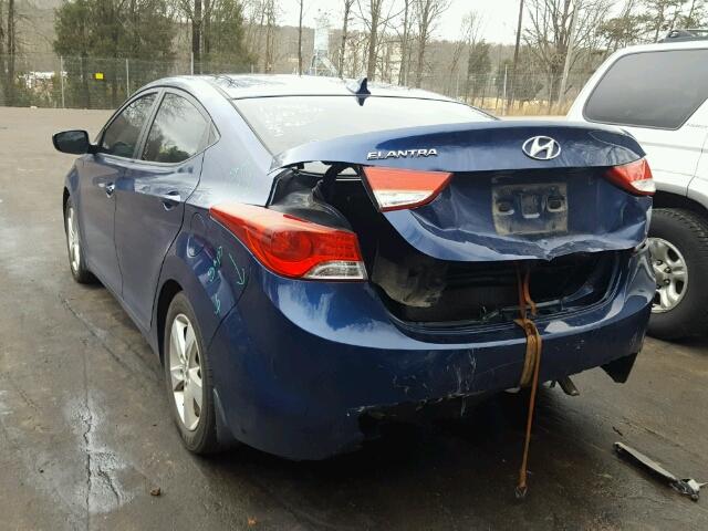 KMHDH4AE4DU757618 - 2013 HYUNDAI ELANTRA GL BLUE photo 3