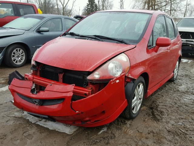 JHMGD37657S023401 - 2007 HONDA FIT S RED photo 2