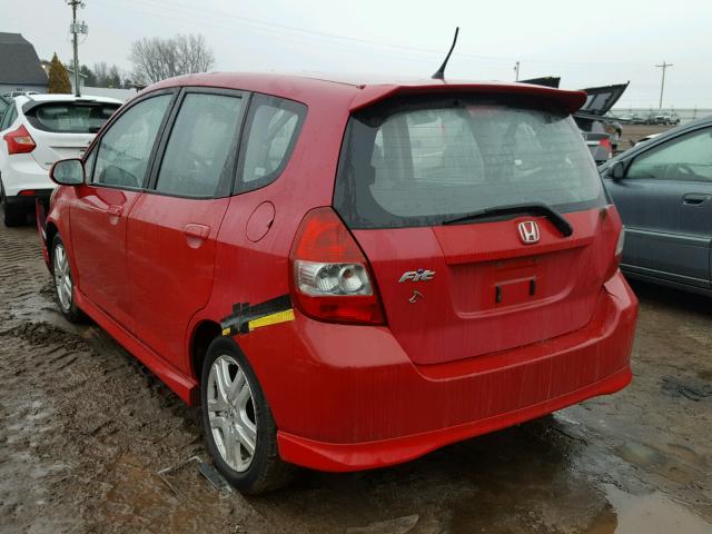 JHMGD37657S023401 - 2007 HONDA FIT S RED photo 3