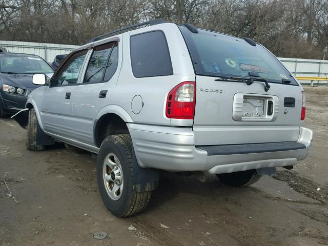 4S2CK58W434312563 - 2003 ISUZU RODEO S SILVER photo 3