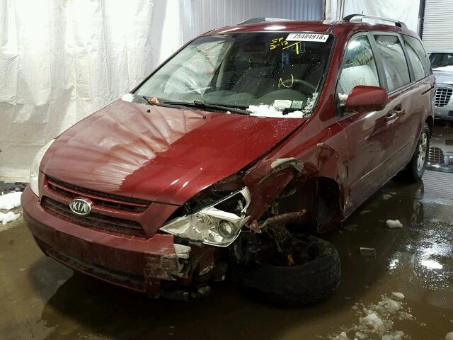 KNDMB233796298196 - 2009 KIA SEDONA EX BURGUNDY photo 2