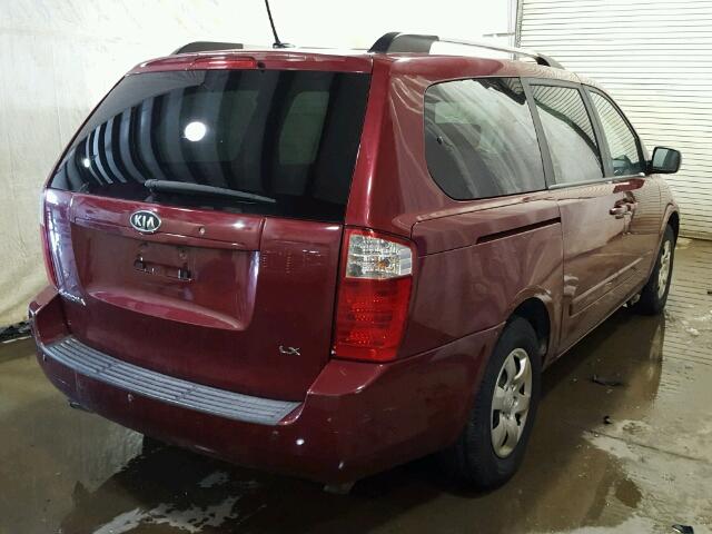 KNDMB233796298196 - 2009 KIA SEDONA EX BURGUNDY photo 4