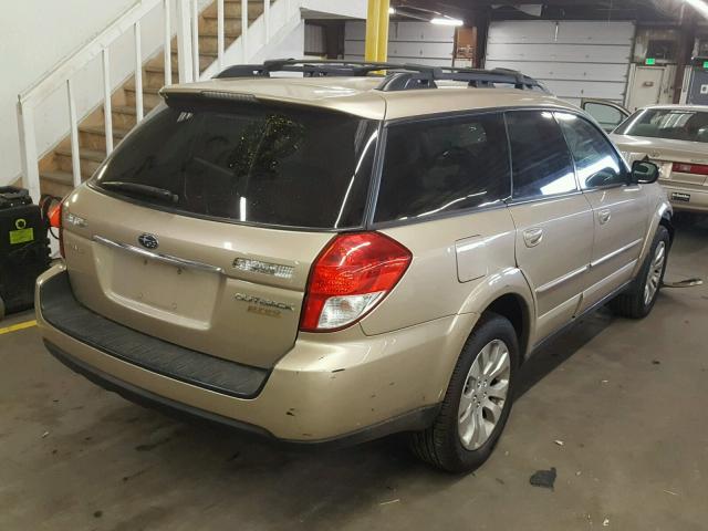 4S4BP66C697341864 - 2009 SUBARU OUTBACK 2. GOLD photo 4