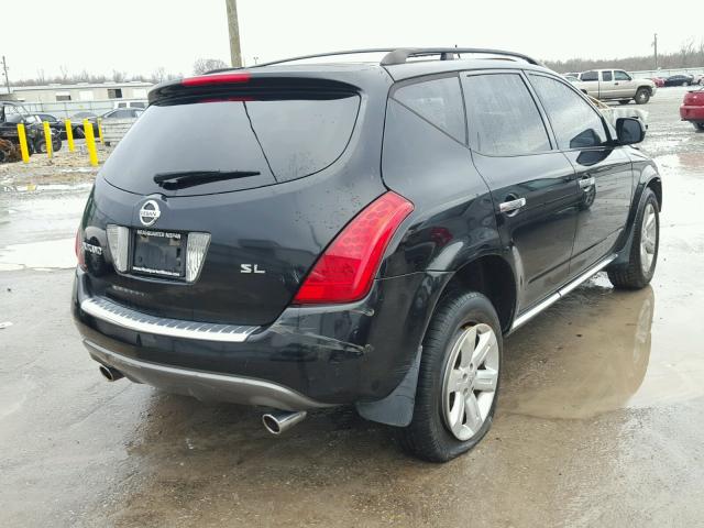 JN8AZ08T27W520771 - 2007 NISSAN MURANO SL BLACK photo 4