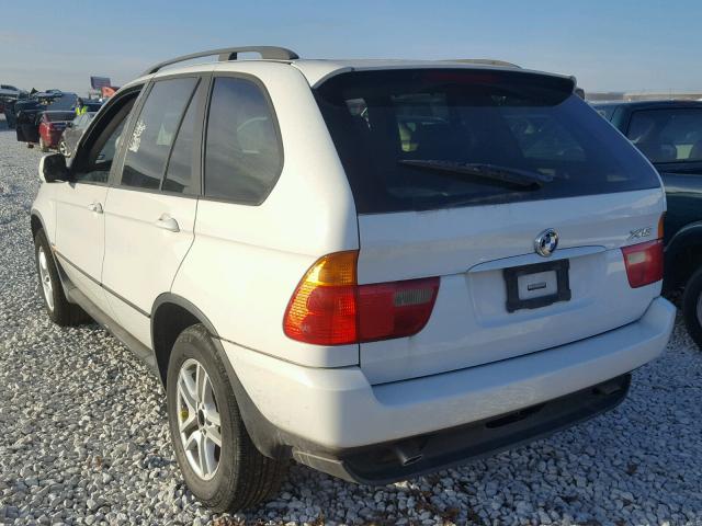 5UXFA53513LV94157 - 2003 BMW X5 3.0I WHITE photo 3