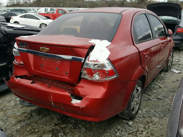 KL1TD5DE1BB135376 - 2011 CHEVROLET AVEO LS RED photo 4