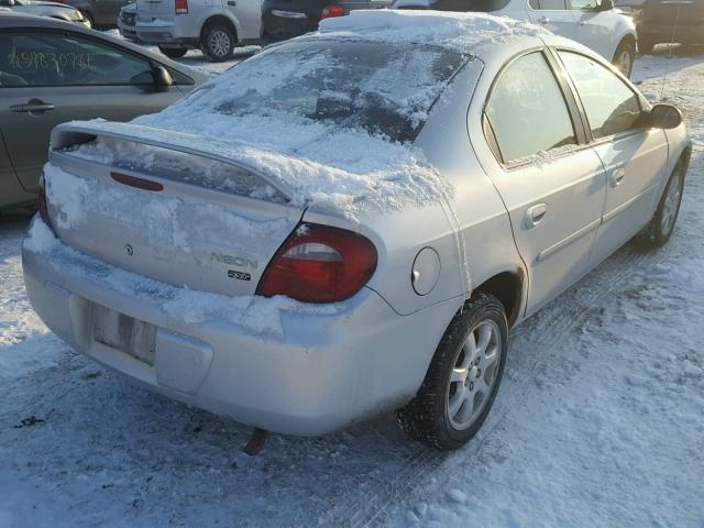 1B3ES56C45D104183 - 2005 DODGE NEON SXT SILVER photo 4