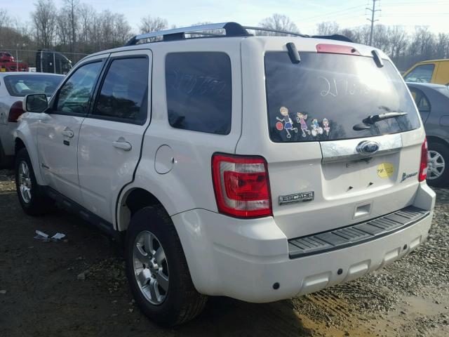 1FMCU5K31BKC60433 - 2011 FORD ESCAPE HYB WHITE photo 3