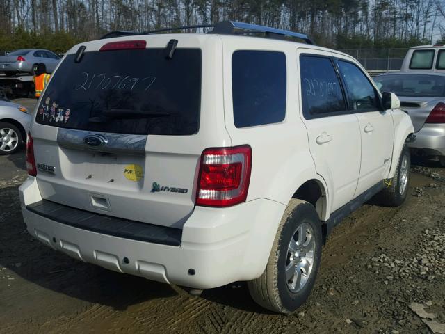 1FMCU5K31BKC60433 - 2011 FORD ESCAPE HYB WHITE photo 4