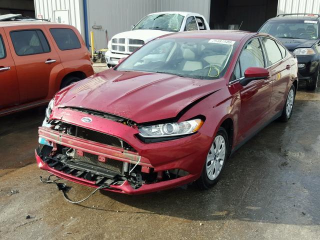 3FA6P0G74DR203008 - 2013 FORD FUSION S MAROON photo 2