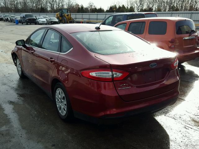 3FA6P0G74DR203008 - 2013 FORD FUSION S MAROON photo 3