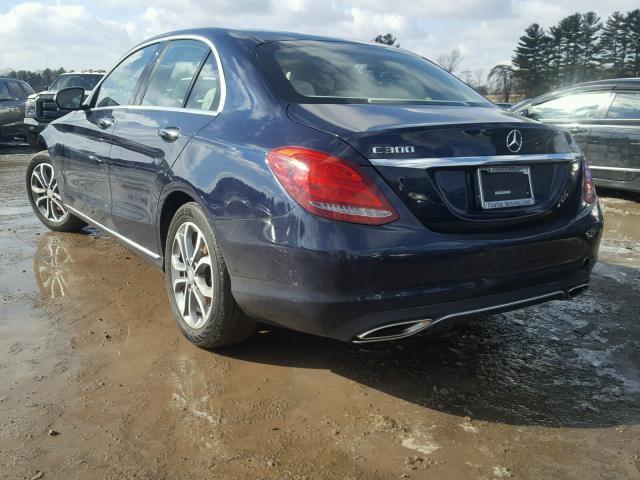 55SWF4KB4FU015267 - 2015 MERCEDES-BENZ C 300 4MAT BLUE photo 3