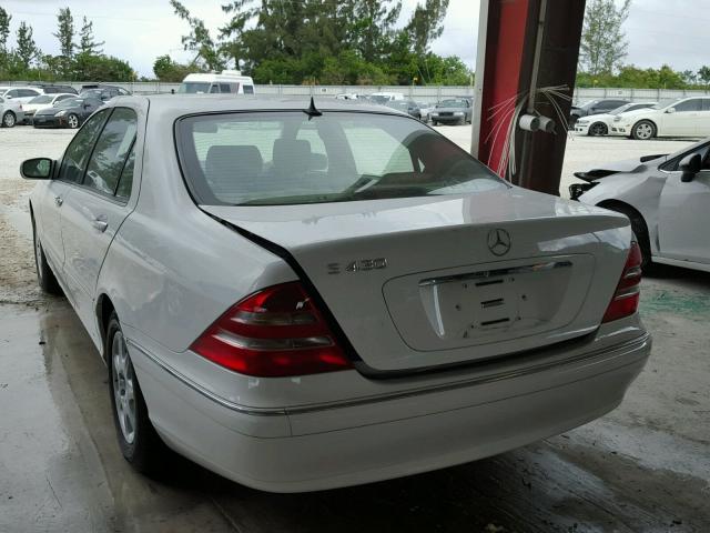 WDBNG70J6YA103480 - 2000 MERCEDES-BENZ S 430 WHITE photo 3