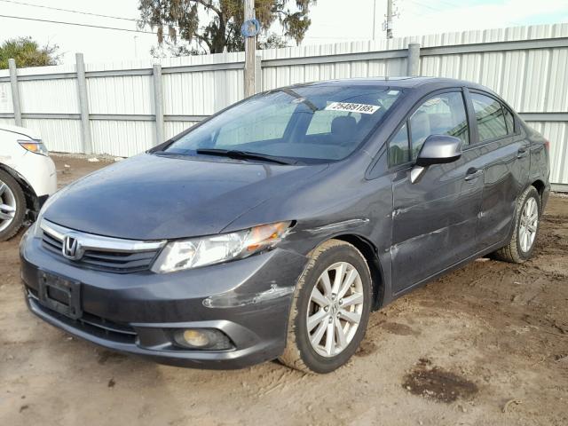 2HGFB2F90CH556431 - 2012 HONDA CIVIC EXL GRAY photo 2